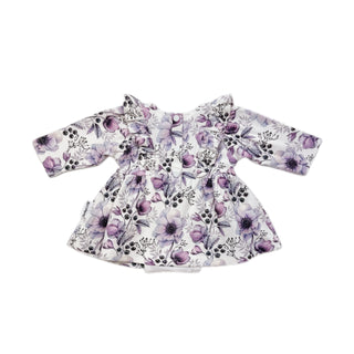 Frilly Long Sleeve Dress - Violet Bloom