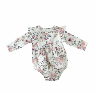 Bubble Romper- Floral Sky