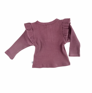 Frilly Long Sleeve Top - Grape