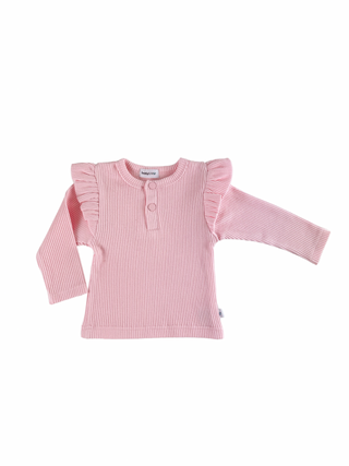 Frilly Long Sleeve Top - Blush