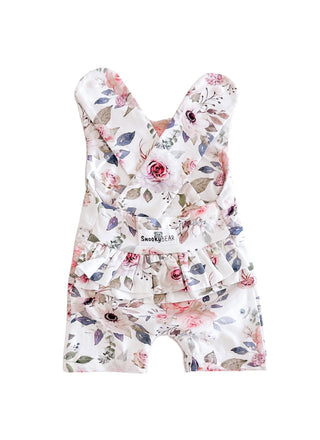 Frilly Short Overalls - Floral Sky