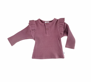 Frilly Long Sleeve Top - Grape