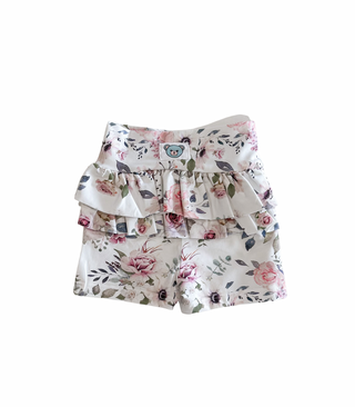 Frilly Bike Shorts - Floral Sky