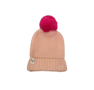 Knitted Rib Beanie - Fuzzy Peach