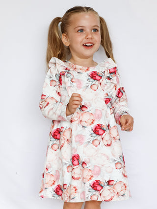 Frilly Long Sleeve Dress - Peony Dream