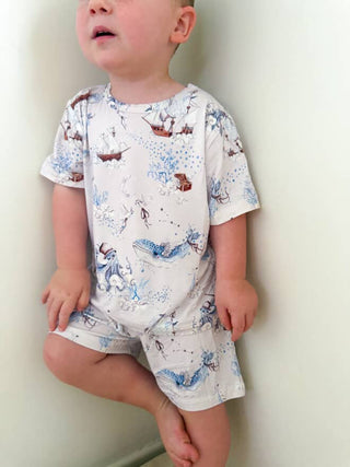 Top and Shorts Set  - Arctic Ocean