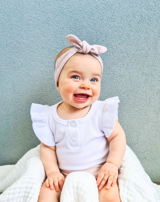 Frilly Short Sleeve Bodysuit - White