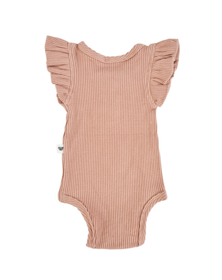 *SALE - $10* Frilly Short Sleeve Bodysuit - Rose. (Discount will be applied at checkout)