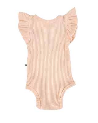 *SALE -$10* Frilly Short Sleeve Bodysuit - Peach (Discount will be applied at checkout)