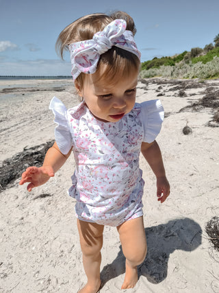 Rosetta Romper, Bow and Short Sleeve White Bodysuit - Bundle