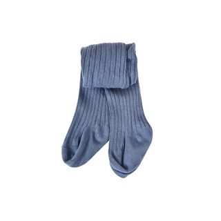 Collant a coste in cotone - Blu