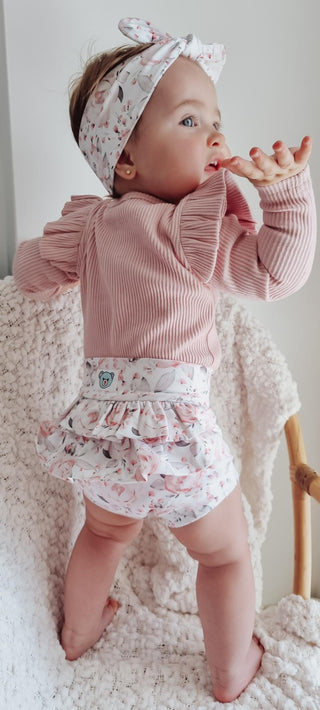 Rosetta Bummies, Bow and Long Sleeve Pink Bodysuit - Bundle