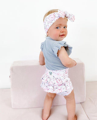 Rosetta Bummies, Bow and Short Sleeve Slate Bodysuit - Bundle