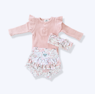 Rosetta Bummies, Bow and Long Sleeve Pink Bodysuit - Bundle